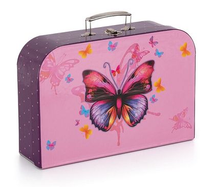 Kufřík Motýl růžovo-fialový 34cm