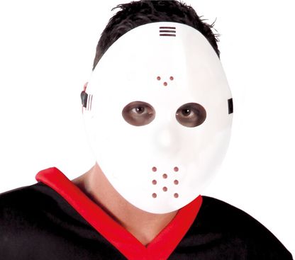 Maska Hokejová bílá PVC
