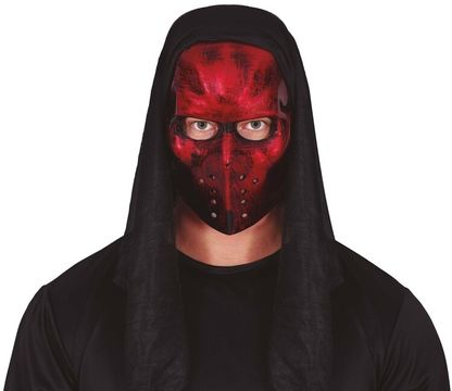 Maska Hokejová červená s kapucí PVC