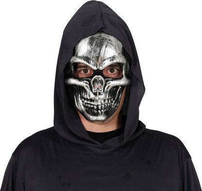 Maska Lebka stříbrná metalická