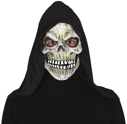 Maska Strašidelná lebka s kapucí PVC
