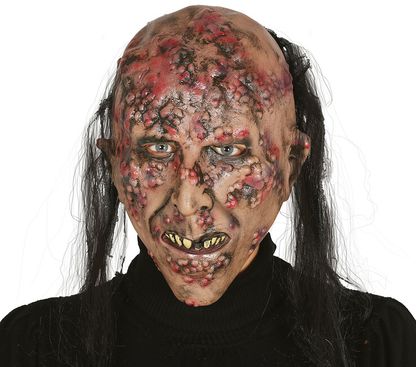 Maska Zombie s vlasy latex