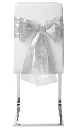 Mašle na svatební židli stříbrná 4ks 45x49cm