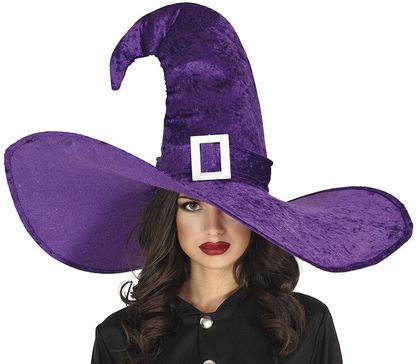 MEGA Čarodějnický klobouk fialový