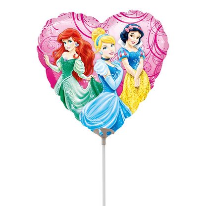 Mini fóliový balónek Disney Princezní Srdce 23cm