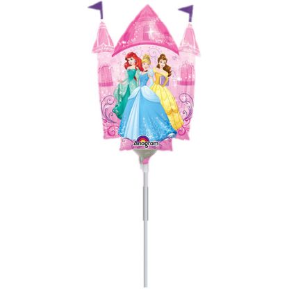 Mini fóliový balónek Disney Princezny zámek 35cm