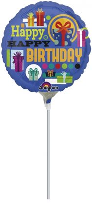 Mini fóliový balónek Happy Birthday 10cm