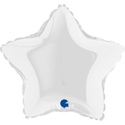 Mini fóliový balónek hvězda bílá 24cm
