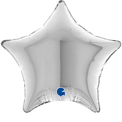 Mini fóliový balónek hvězda stříbrná 12cm