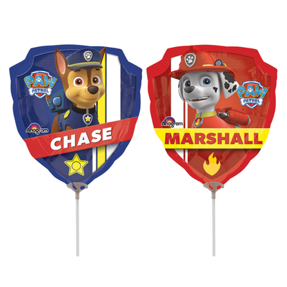 Mini fóliový balónek Tlapková patrola Chase a Marshall 35cm