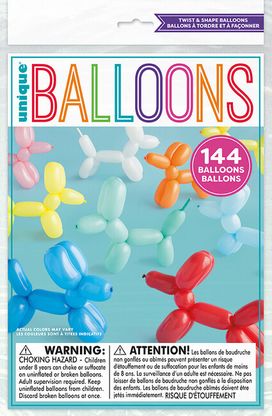 Modelovací balónky barevní mix 144 ks