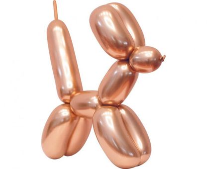 Modelovací balóny saténové růžovo-zlaté 50ks 152cm