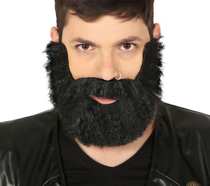 Nalepovací brada černá kadeřavá
