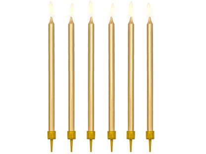 Narozeninové svíčky zlaté 12cm 12ks