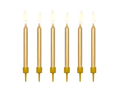 Dortové svíčky zlaté 6ks