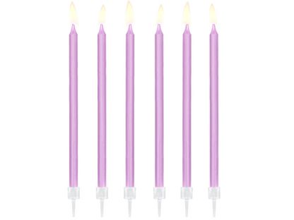Dortové svíčky purpurové 14cm 12ks