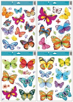 Okenní nálepky Motýli barevné 4druhy