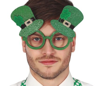 Brýle zelené Svatý Patrik s kloboučky