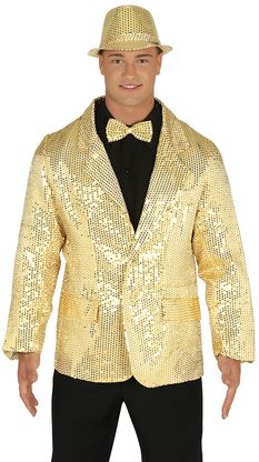 Pánské sako zlaté třpytivé M 48-50