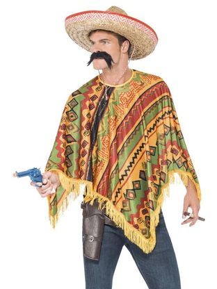 Pánský kostým Mexičan Pončo + vousy