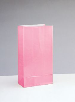 Papírové sáčky světle růžové 25cm 12ks