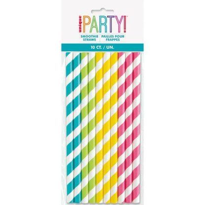 Papírové brčka barevný mix 10ks