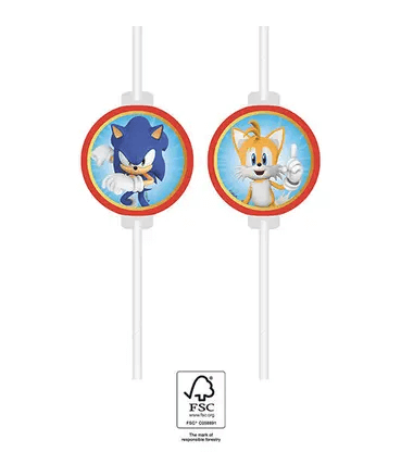 Papierové slamky Sonic 4ks