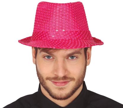 Párty klobouk růžový se třpytkami