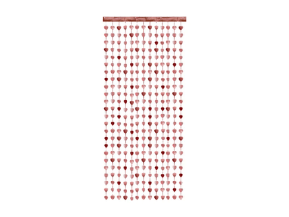 Párty opona růžově-zlaté srdce 100x245cm