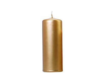 Válcové svíčky zlaté metalické 15x6cm 6ks