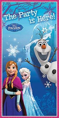 Plakát na dveře Frozen Party is here 75x150cm