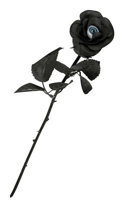 Umělá růže černá s okem 42cm