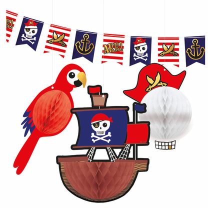 Sada dekorací Pirátská lebka 4ks