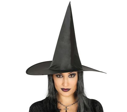 Čarodějnický klobouk černý s vlasy