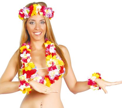 Sada doplňků ke kostýmu havajská tanečnice 4ks