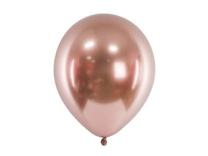 Saténové balónky růžově zlaté 30cm 10ks