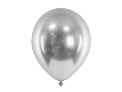 Saténové balónky stříbrné 30cm 10ks