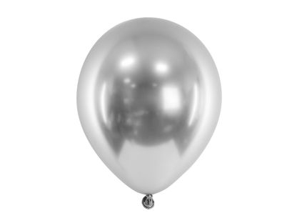 Saténové balónky stříbrné 46cm 5ks