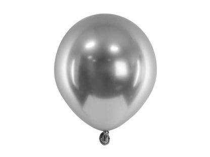 Saténové balónky tmavě stříbrné 12cm 50ks