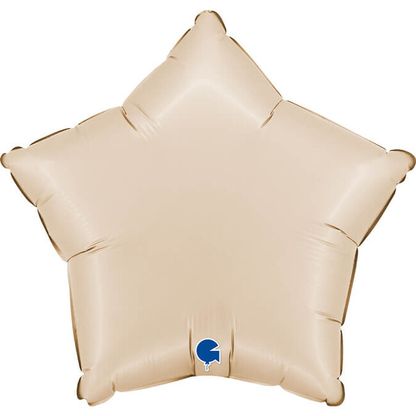 Saténový foliový balón hvězda krémová 45cm