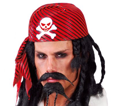 Pánsky pirátský klobouk červeno-černý