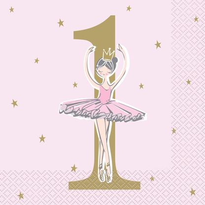 Ubrousky 1.narozeniny holčička Ballerina 33cm 16ks