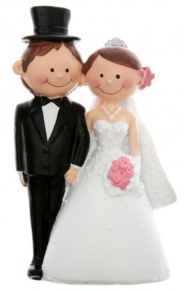 Svatební figurka na dort Novomanželé 5,5x10cm