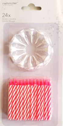 Svíčky na dort růžové 24ks