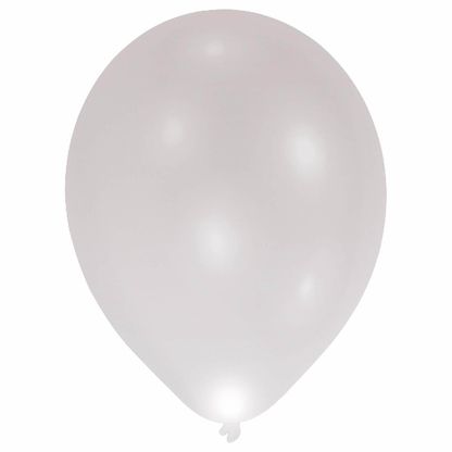 Svítící LED balónky stříbrné 27cm 5ks
