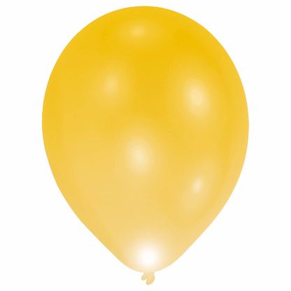 Svítící LED balónky zlaté 27cm 5ks