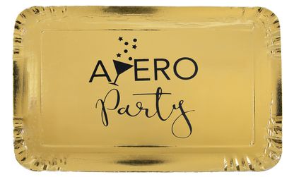 Tácek Apéro Party metalický zlatý 5ks 28x19cm