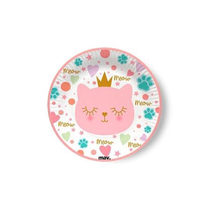 Talířek malý Růžová kočička princess 18cm 8ks
