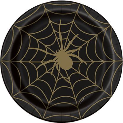 Papírové talíře Halloween Pavouk 23cm 8ks