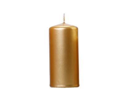 Válcové svíčky zlaté metalické 6ks 12cm
